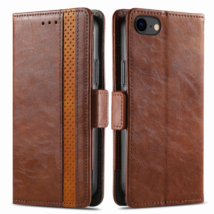 For iPhone 17e / 16e CaseNeo Splicing Dual Magnetic Buckle Leather Phone Case