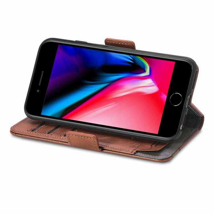 For iPhone 17e / 16e CaseNeo Splicing Dual Magnetic Buckle Leather Phone Case