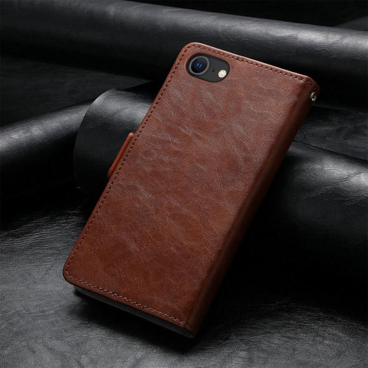 For iPhone 17e / 16e CaseNeo Splicing Dual Magnetic Buckle Leather Phone Case