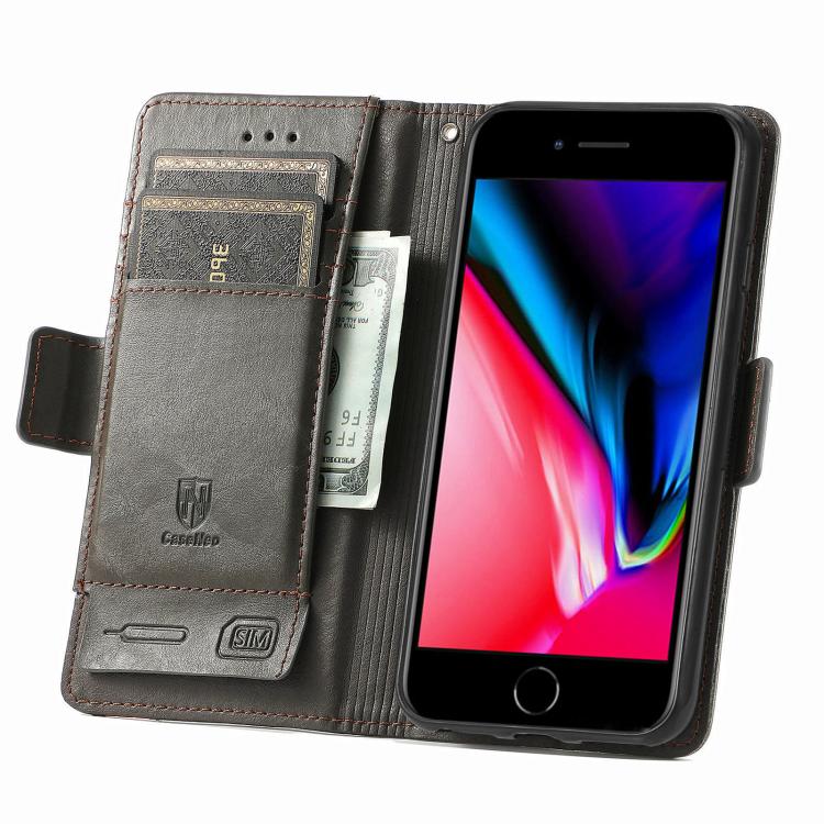 For iPhone 17e / 16e CaseNeo Splicing Dual Magnetic Buckle Leather Phone Case