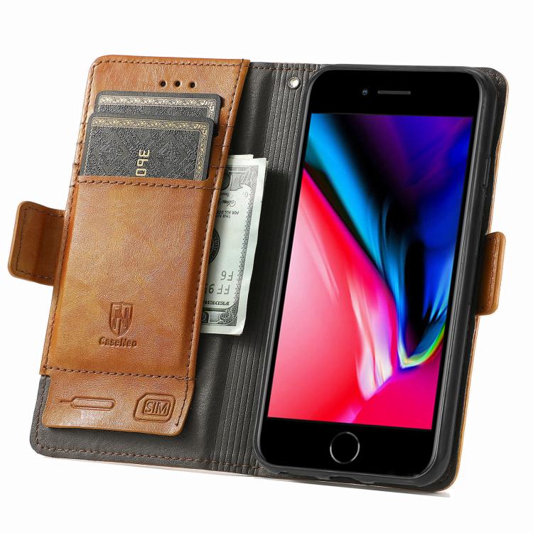 For iPhone 17e / 16e CaseNeo Splicing Dual Magnetic Buckle Leather Phone Case