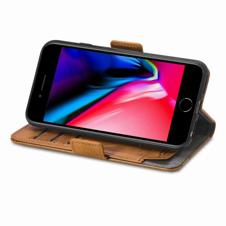 For iPhone 17e / 16e CaseNeo Splicing Dual Magnetic Buckle Leather Phone Case