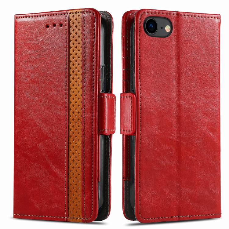 For iPhone 17e / 16e CaseNeo Splicing Dual Magnetic Buckle Leather Phone Case