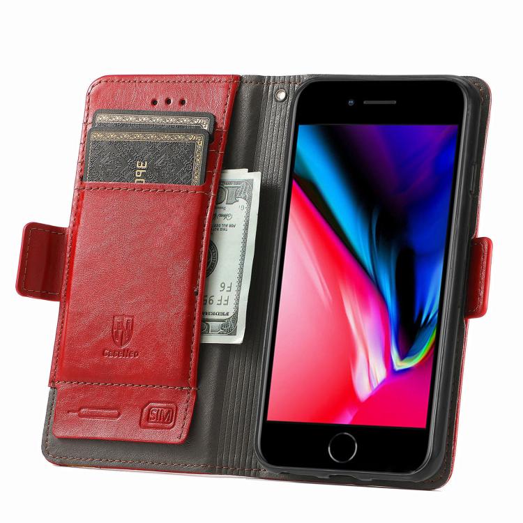 For iPhone 17e / 16e CaseNeo Splicing Dual Magnetic Buckle Leather Phone Case