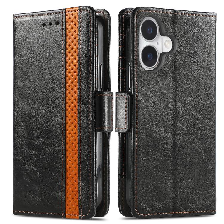For iPhone 17 CaseNeo Splicing Dual Magnetic Buckle Leather Phone Case