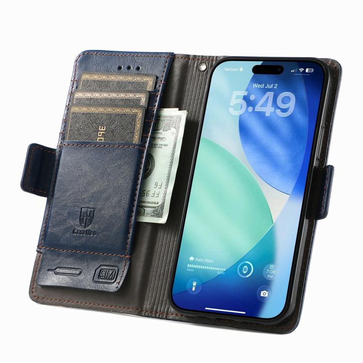 For iPhone 17 CaseNeo Splicing Dual Magnetic Buckle Leather Phone Case