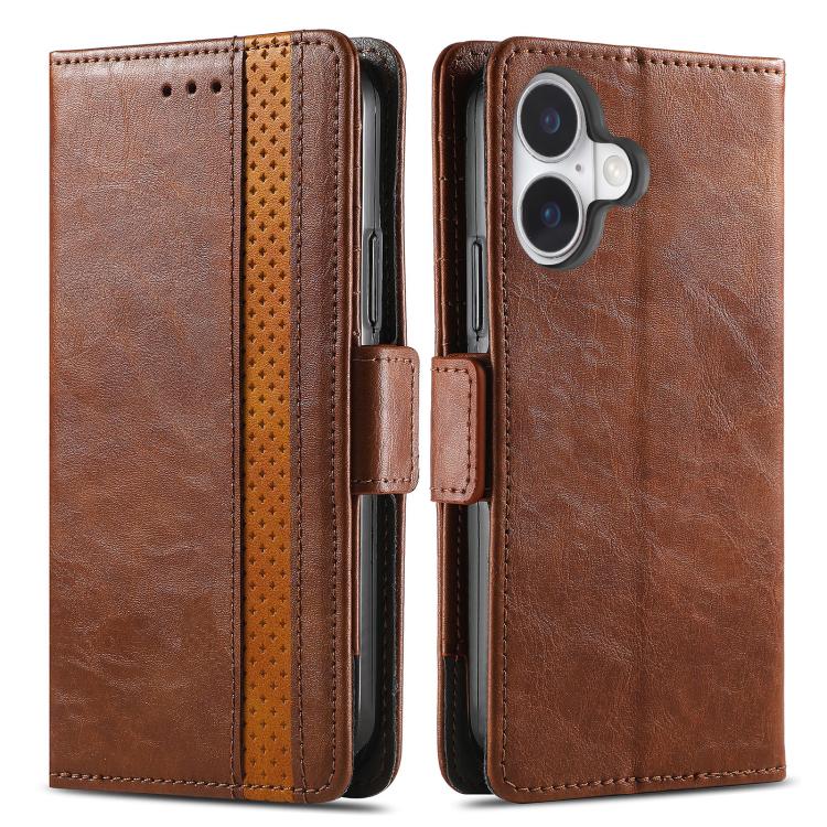 For iPhone 17 CaseNeo Splicing Dual Magnetic Buckle Leather Phone Case