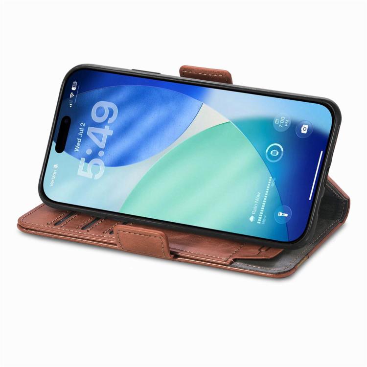 For iPhone 17 CaseNeo Splicing Dual Magnetic Buckle Leather Phone Case