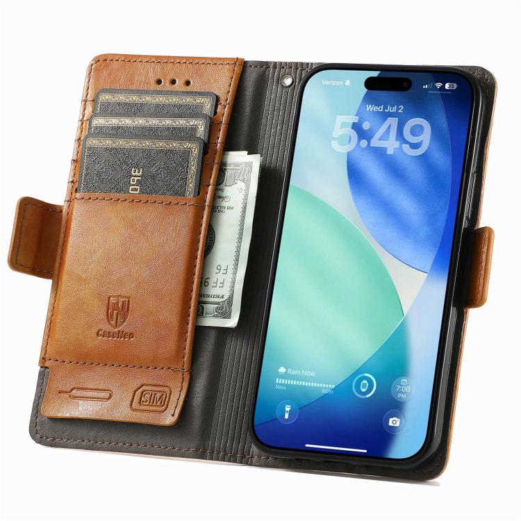 For iPhone Air CaseNeo Splicing Dual Magnetic Buckle Leather Phone Case
