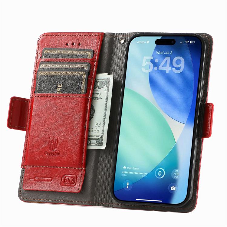 For iPhone Air CaseNeo Splicing Dual Magnetic Buckle Leather Phone Case