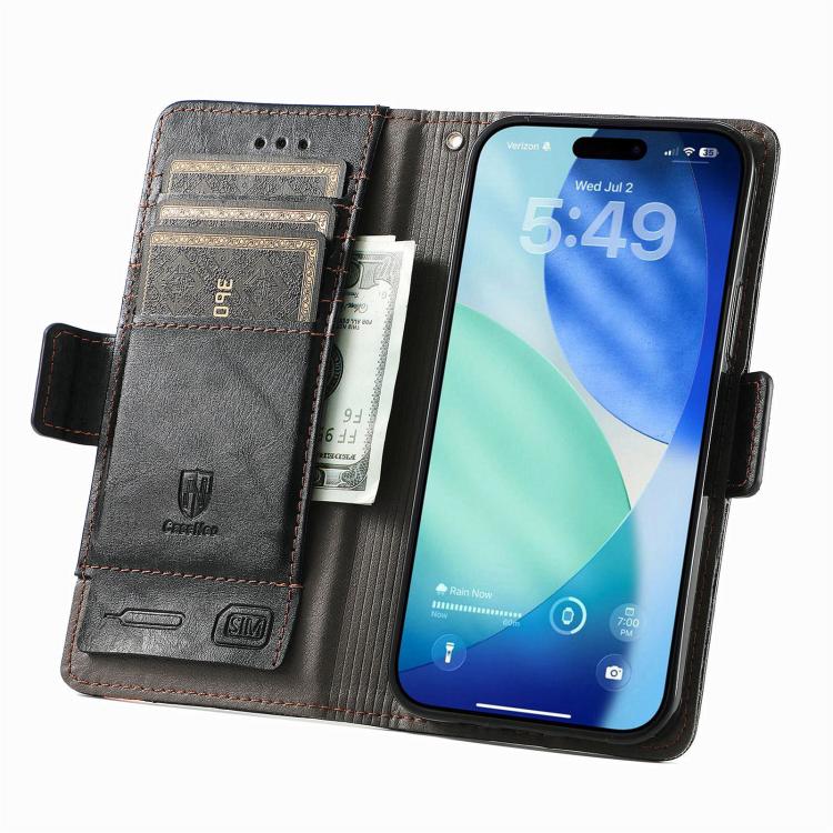 For iPhone 17 Pro CaseNeo Splicing Dual Magnetic Buckle Leather Phone Case