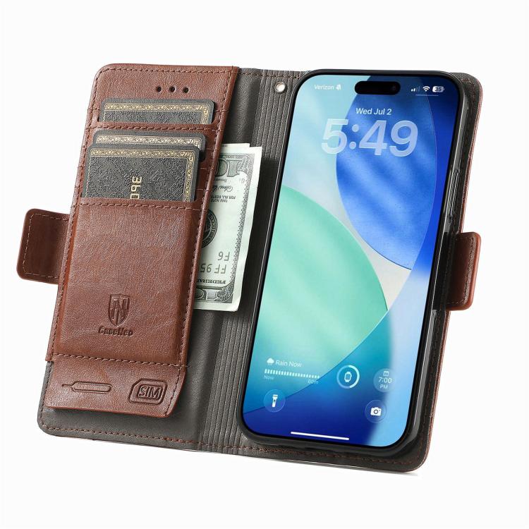 For iPhone 17 Pro CaseNeo Splicing Dual Magnetic Buckle Leather Phone Case