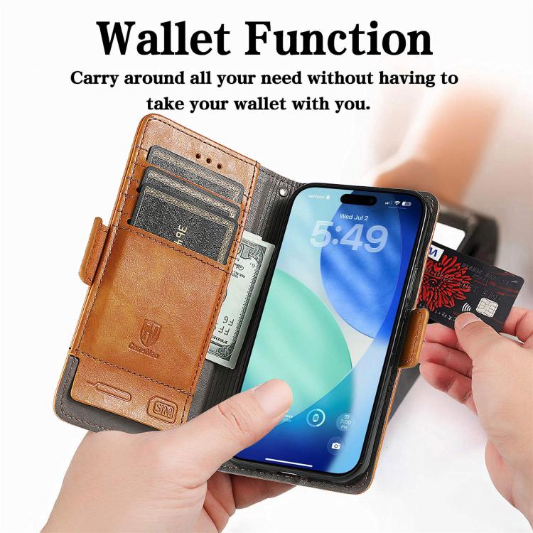 For iPhone 17 Pro CaseNeo Splicing Dual Magnetic Buckle Leather Phone Case