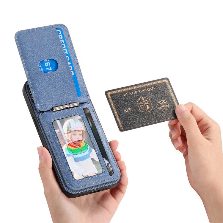 For iPhone 17e / 16e Carbon Fiber MagSafe Vertical Flip Card Bag Phone Case
