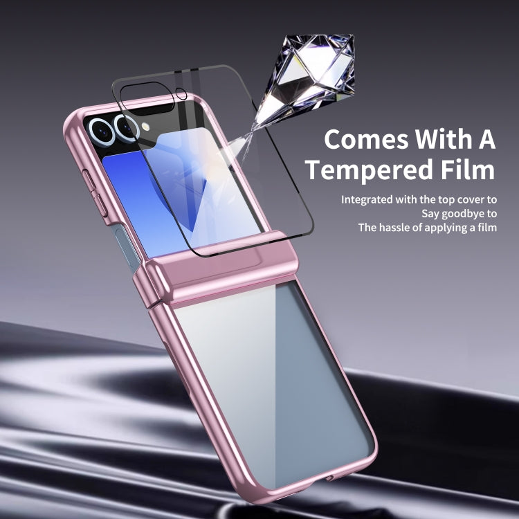 For Samsung Galaxy Z Flip5 Plating Transparent Folding Hinged Phone Case