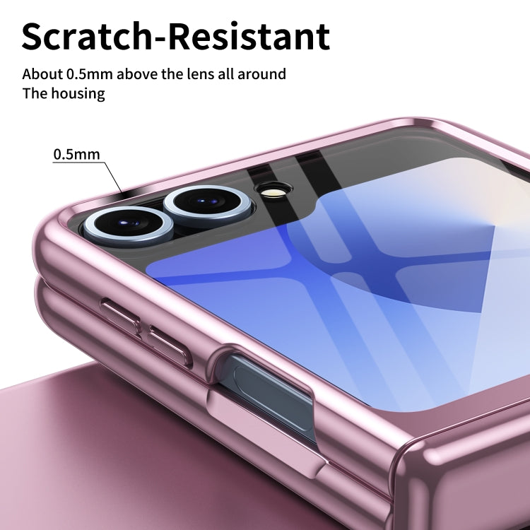 For Samsung Galaxy Z Flip5 Plating Transparent Folding Hinged Phone Case