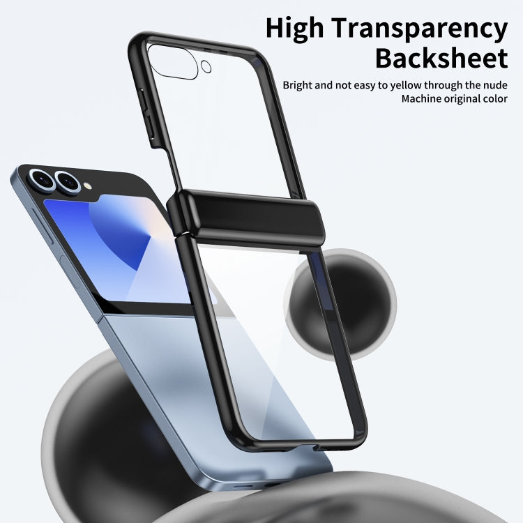 For Samsung Galaxy Z Flip5 Plating Transparent Folding Hinged Phone Case
