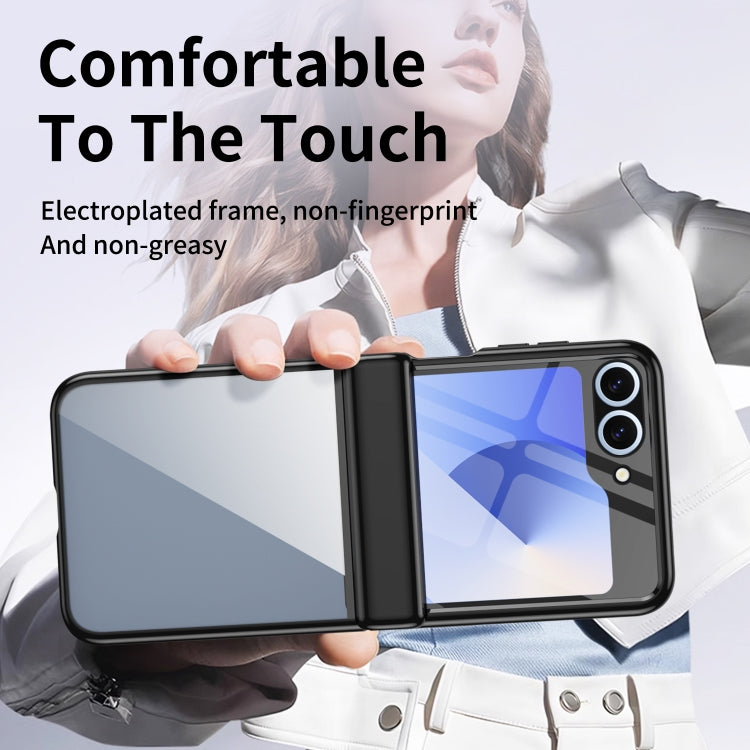 For Samsung Galaxy Z Flip5 Plating Transparent Folding Hinged Phone Case