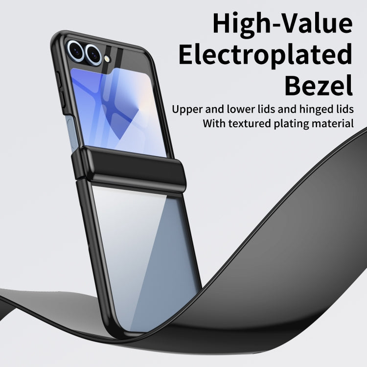 For Samsung Galaxy Z Flip5 Plating Transparent Folding Hinged Phone Case