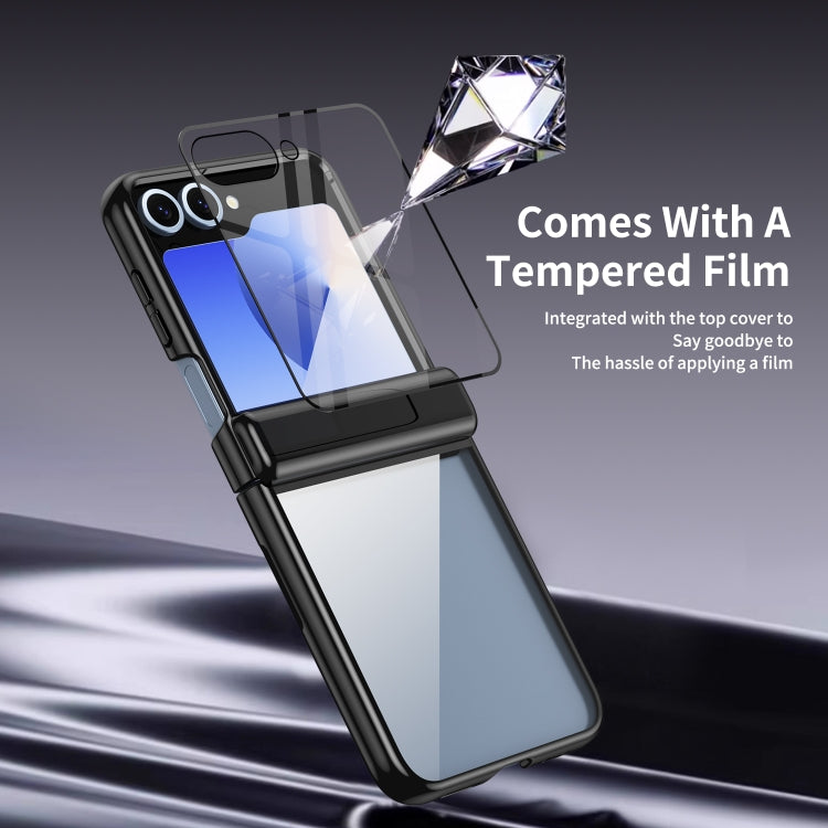 For Samsung Galaxy Z Flip5 Plating Transparent Folding Hinged Phone Case