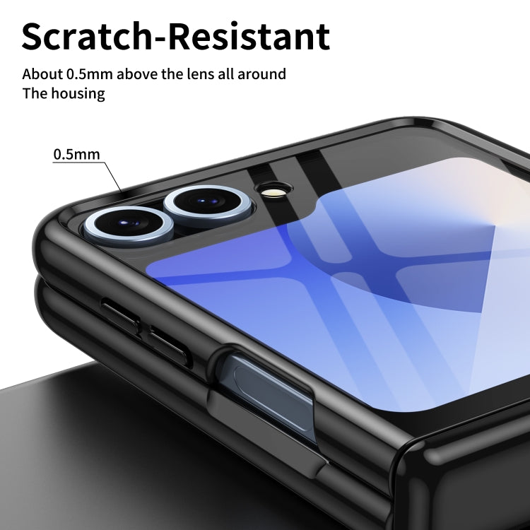 For Samsung Galaxy Z Flip5 Plating Transparent Folding Hinged Phone Case