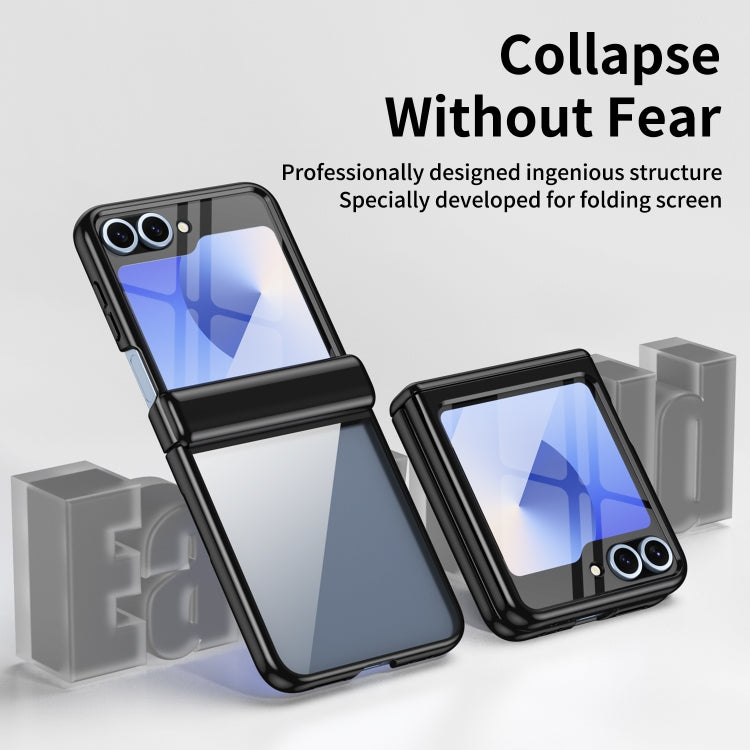For Samsung Galaxy Z Flip5 Plating Transparent Folding Hinged Phone Case