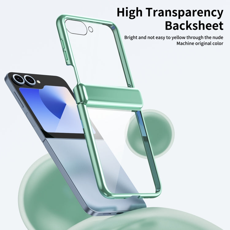 For Samsung Galaxy Z Flip5 Plating Transparent Folding Hinged Phone Case