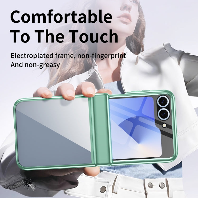 For Samsung Galaxy Z Flip5 Plating Transparent Folding Hinged Phone Case