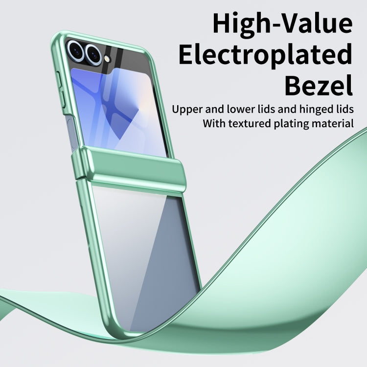 For Samsung Galaxy Z Flip5 Plating Transparent Folding Hinged Phone Case
