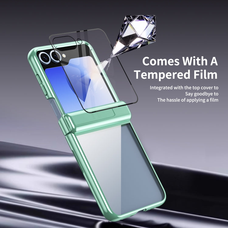 For Samsung Galaxy Z Flip5 Plating Transparent Folding Hinged Phone Case