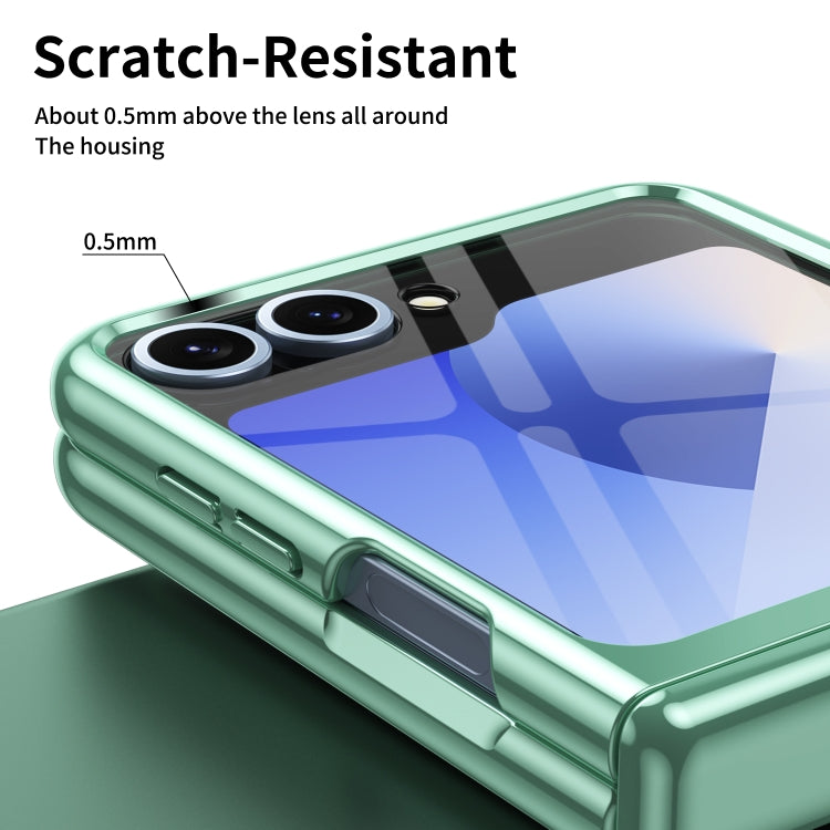For Samsung Galaxy Z Flip5 Plating Transparent Folding Hinged Phone Case