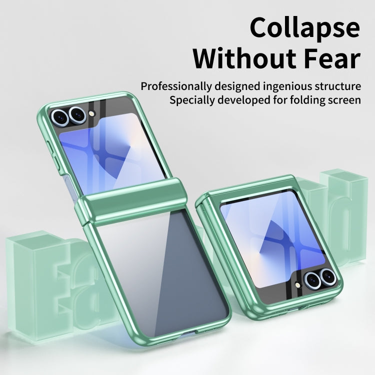 For Samsung Galaxy Z Flip5 Plating Transparent Folding Hinged Phone Case