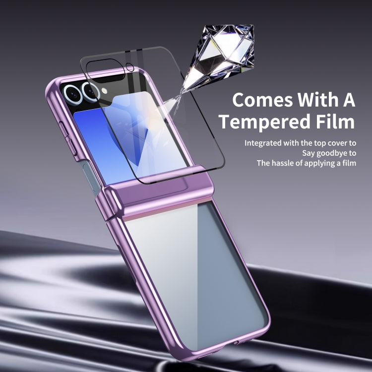 For Samsung Galaxy Z Flip5 Plating Transparent Folding Hinged Phone Case