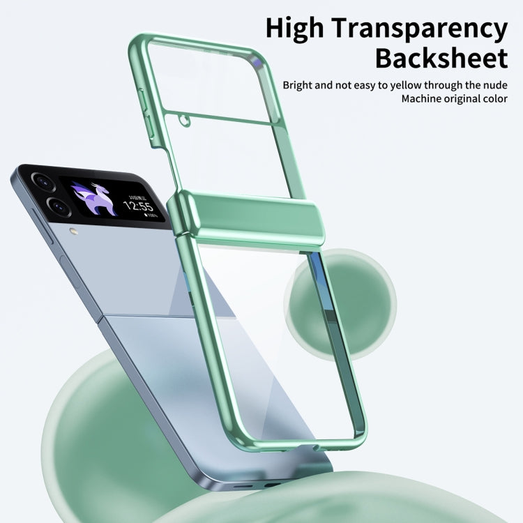 For Samsung Galaxy Z Flip4 Plating Transparent Folding Hinged Phone Case