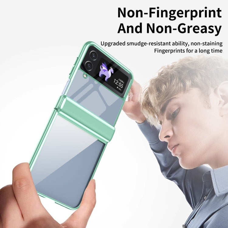 For Samsung Galaxy Z Flip4 Plating Transparent Folding Hinged Phone Case