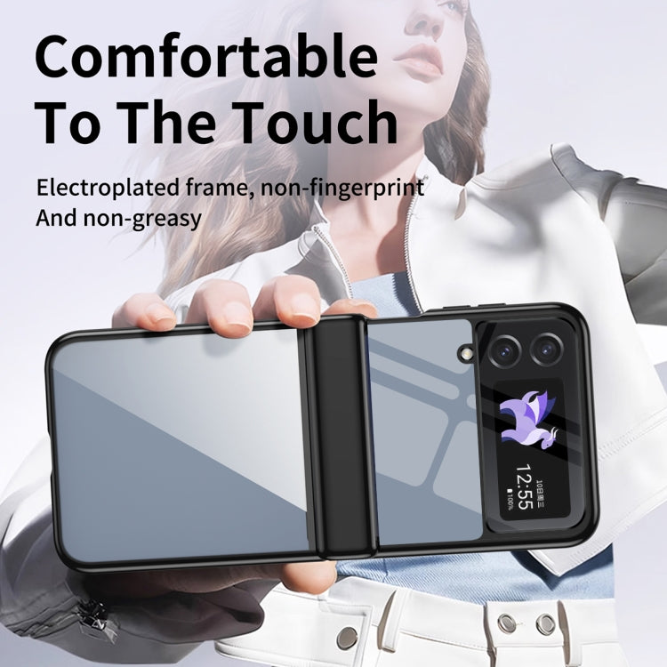 For Samsung Galaxy Z Flip3 Plating Transparent Folding Hinged Phone Case