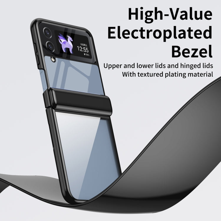 For Samsung Galaxy Z Flip3 Plating Transparent Folding Hinged Phone Case