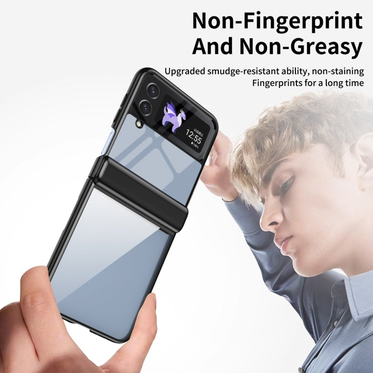 For Samsung Galaxy Z Flip3 Plating Transparent Folding Hinged Phone Case