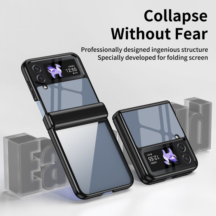 For Samsung Galaxy Z Flip3 Plating Transparent Folding Hinged Phone Case