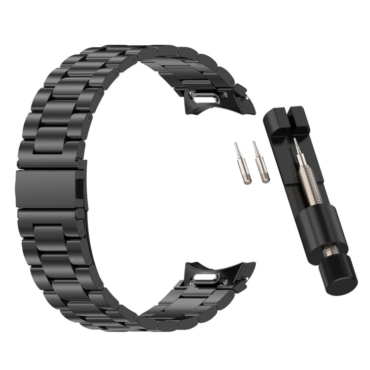 For Samsung Galaxy Watch FE 40mm Three Beads Button Quick Release Metal Watch Band