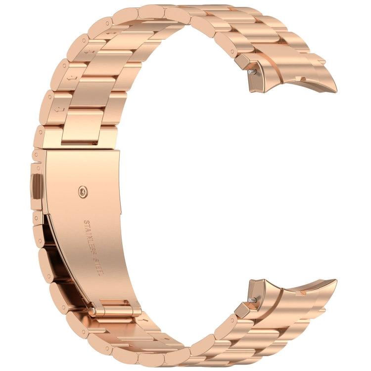 For Samsung Galaxy Watch FE 40mm Three Beads Button Quick Release Metal Watch Band