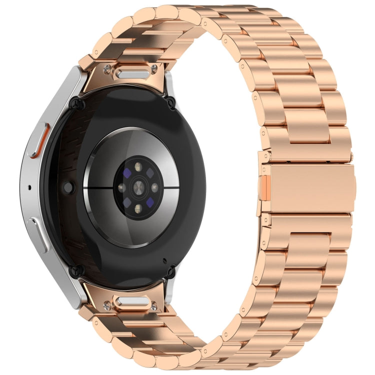 For Samsung Galaxy Watch 6 Classic 43 / 47mm Three Beads Button Quick Release Metal Watch Band