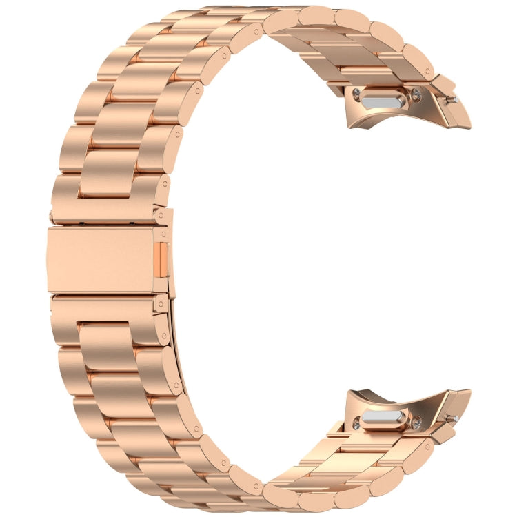 For Samsung Galaxy Watch 5 40 / 44mm Three Beads Button Quick Release Metal Watch Band