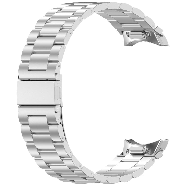 For Samsung Galaxy Watch 5 40 / 44mm Three Beads Button Quick Release Metal Watch Band