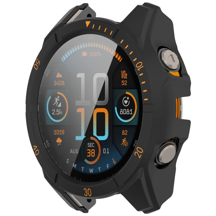 For Garmin Fenix 8 AMOLED 47mm Tempered Glass Film Integrated PC Watch Case