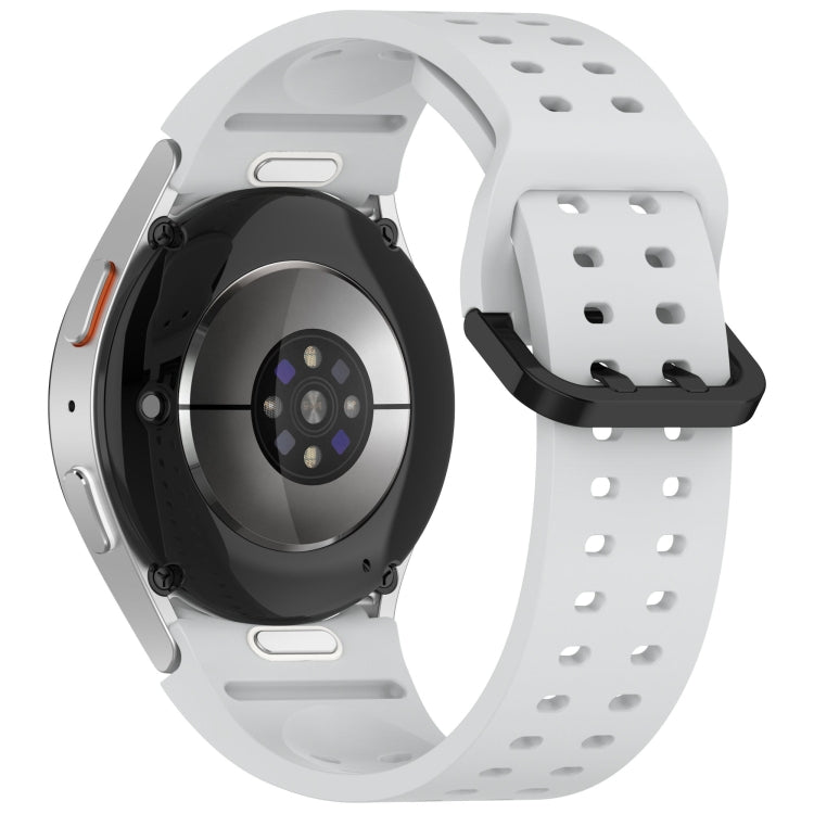 For Samsung Galaxy Watch FE 40mm Diplopore Button Quick Release Silicone Watch Band