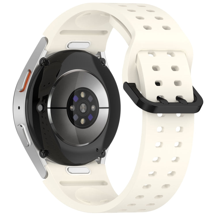 For Samsung Galaxy Watch 6 40 / 44mm Diplopore Button Quick Release Silicone Watch Band