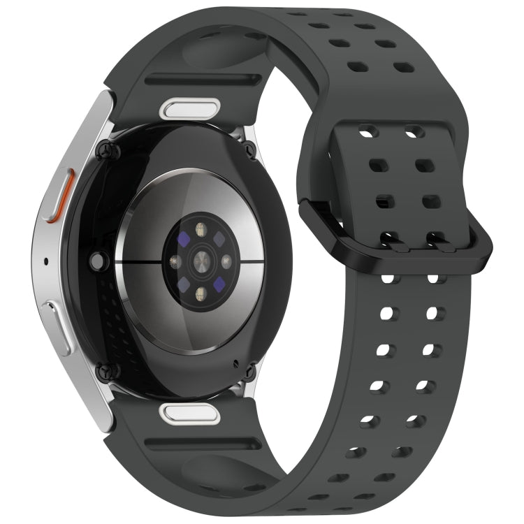 For Samsung Galaxy Watch 5 40 / 44mm Diplopore Button Quick Release Silicone Watch Band