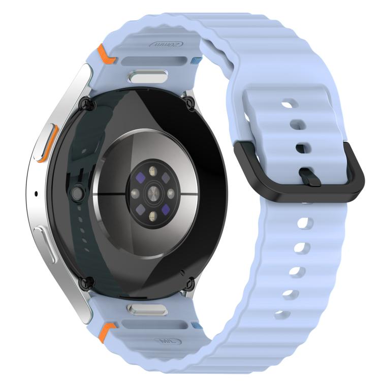 For Samsung Galaxy Watch 5 Pro Wavy Grain Stitched Black Buckle Silicone Watch Band