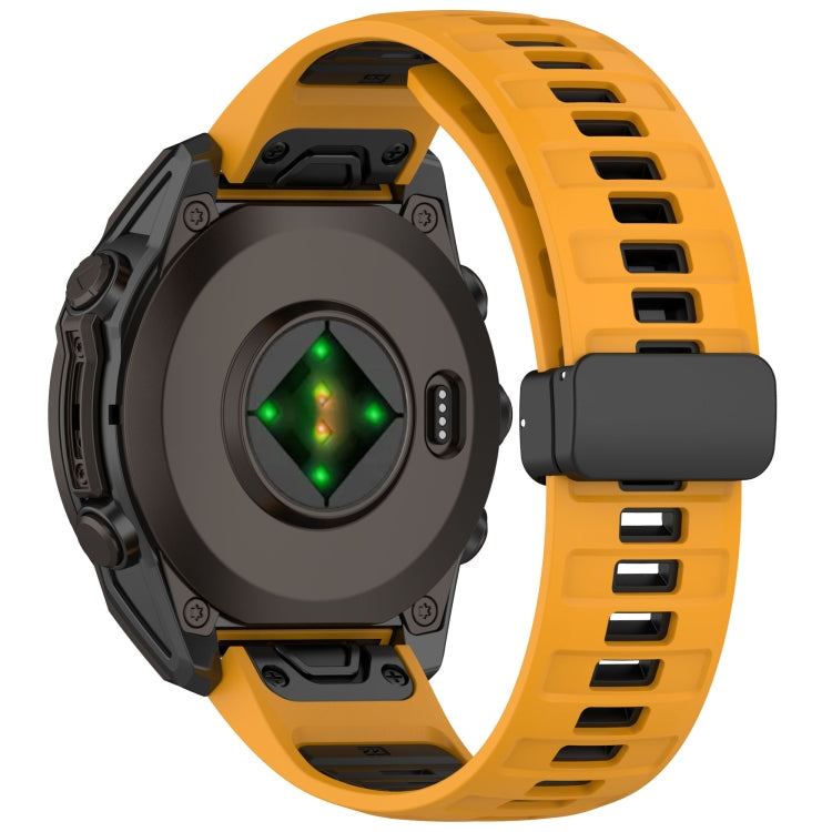 For Garmin Fenix 8 AMOLED 51mm Two Color Magnetic Silicone Watch Band